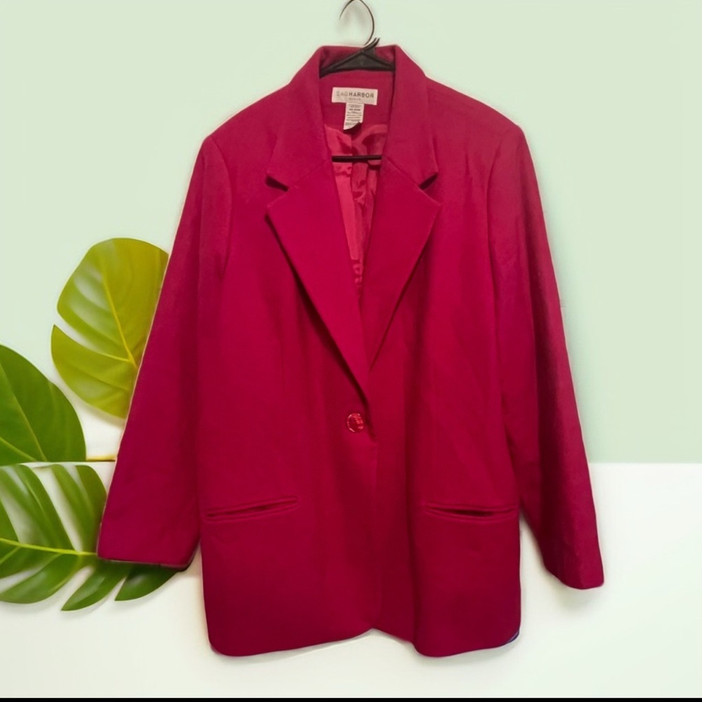 Sag Harbor Vibrant Magenta Blazer 100% Wool